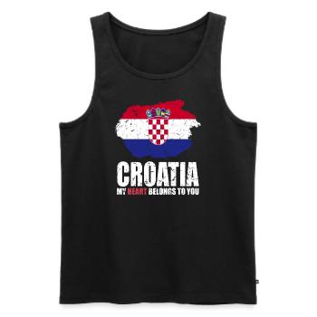 Drapeau de la Croatie - Débardeur bio Premium Homme - noir - Devant - AI Model Male 178 light (178cm)