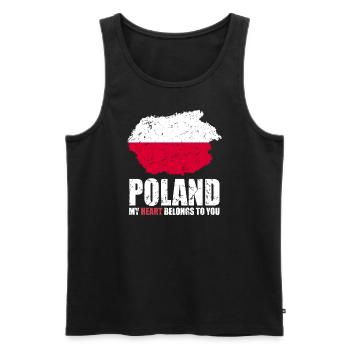 Poland Flag - Men's Premium Organic Tank Top - black - Front - AI Model Male 178 light (178cm)