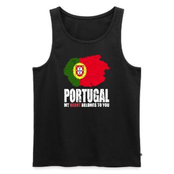 Drapeau du Portugal - Débardeur bio Premium Homme - noir - Devant - AI Model Male 178 light (178cm)