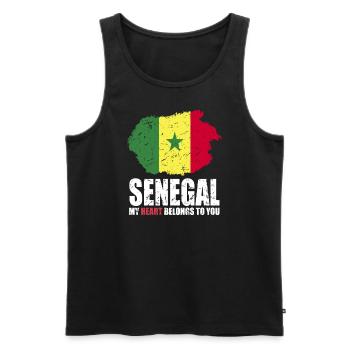 Drapeau du Sénégal - Débardeur bio Premium Homme - noir - Devant - AI Model Male 178 light (178cm)