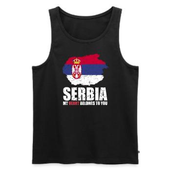 Drapeau de la Serbie - Débardeur bio Premium Homme - noir - Devant - AI Model Male 178 light (178cm)