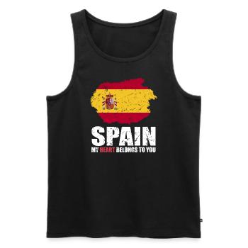 Spain Flag - Men's Premium Organic Tank Top - black - Front - Michal (187cm)