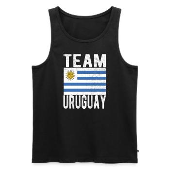 Uruguay Flag - Men's Premium Organic Tank Top - black - Front - AI Model Male 178 light (178cm)
