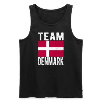 Drapeau du Danemark - Débardeur bio Premium Homme - noir - Devant - AI Model Male 178 light (178cm)