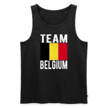 Belgium Flag - Men's Premium Organic Tank Top - black - Front - AI Model Male 178 light (178cm)