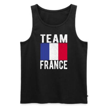 Frankreich Fahne - Männer Premium Bio Tank Top - Schwarz - Vorne - AI Model Male 178 light (178cm)