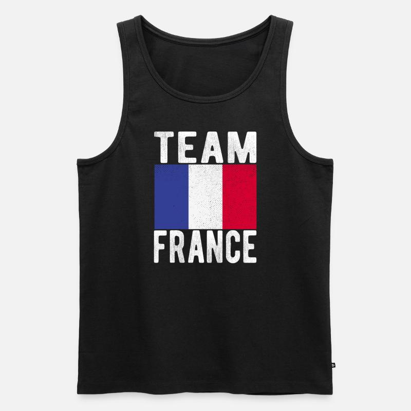 Frankreich Fahne - Männer Premium Bio Tank Top - Schwarz