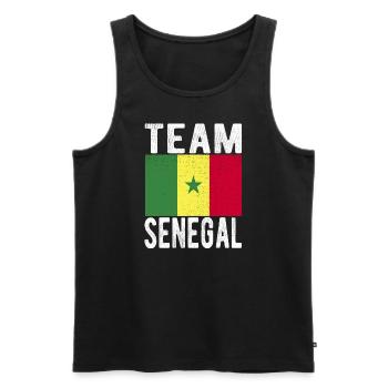 Drapeau du Sénégal - Débardeur bio Premium Homme - noir - Devant - AI Model Male 178 light (178cm)
