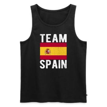 Spain Flag - Men's Premium Organic Tank Top - black - Front - Michal (187cm)