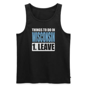 Wisconsin Meme - Men's Premium Organic Tank Top - black - Front - AI Model Male 178 light (178cm)