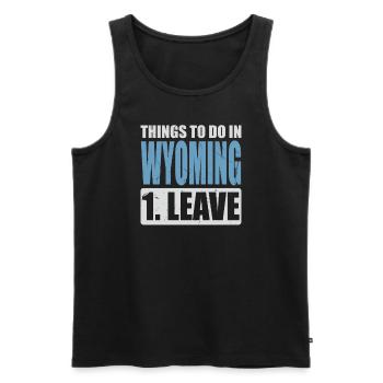 Wyoming Meme - Men's Premium Organic Tank Top - black - Front - Michal (187cm)