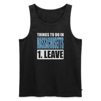 Massachusetts Memes - Men's Premium Organic Tank Top - black - Front - AI Model Male 178 light (178cm)