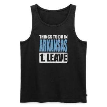Arkansas Memes - Men's Premium Organic Tank Top - black - Front - AI Model Male 178 light (178cm)