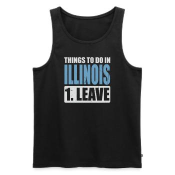 Illinois Meme - Männer Premium Bio Tank Top - Schwarz - Vorne - AI Model Male 178 light (178cm)