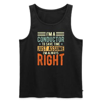 Dirigent - Männer Premium Bio Tank Top - Schwarz - Vorne - AI Model Male 178 light (178cm)