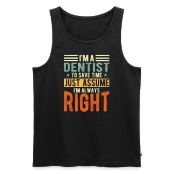 Dentist - Men's Premium Organic Tank Top - black - Front - AI Model Male 178 light (178cm)