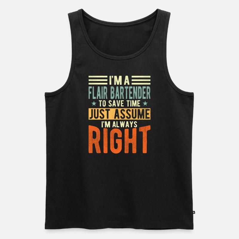 Flair Barkeeper - Männer Premium Bio Tank Top - Schwarz