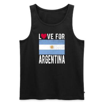 ARGENTINA flag - Men's Premium Organic Tank Top - black - Front - Michal (187cm)