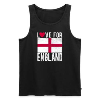 England Fahne - Männer Premium Bio Tank Top - Schwarz - Vorne - AI Model Male 178 light (178cm)