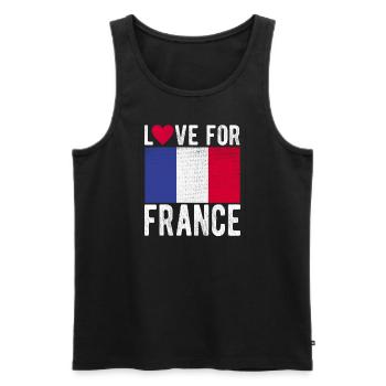 Frankreich Fahne - Männer Premium Bio Tank Top - Schwarz - Vorne - AI Model Male 178 light (178cm)