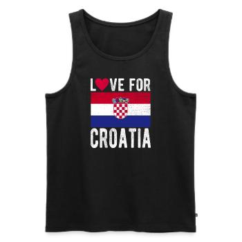 Drapeau de la Croatie - Débardeur bio Premium Homme - noir - Devant - AI Model Male 178 light (178cm)