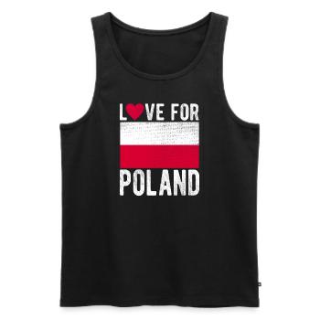 Poland Flag - Men's Premium Organic Tank Top - black - Front - AI Model Male 178 light (178cm)