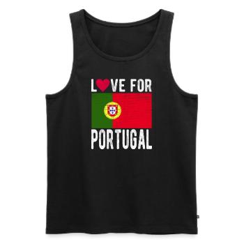 Drapeau du Portugal - Débardeur bio Premium Homme - noir - Devant - AI Model Male 178 light (178cm)
