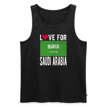 Saudi Arabia flag - Men's Premium Organic Tank Top - black - Front - AI Model Male 178 light (178cm)