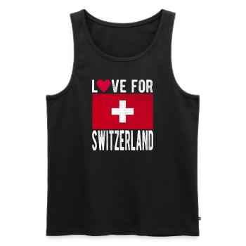 Drapeau de la Suisse - Débardeur bio Premium Homme - noir - Devant - AI Model Male 178 light (178cm)