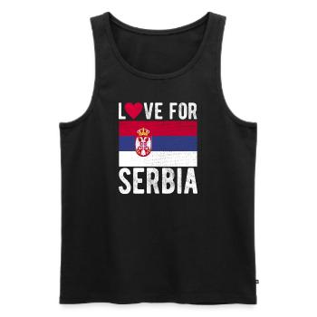 Drapeau de la Serbie - Débardeur bio Premium Homme - noir - Devant - AI Model Male 178 light (178cm)