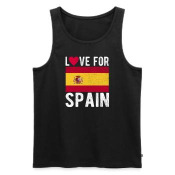 Spain Flag - Men's Premium Organic Tank Top - black - Front - Michal (187cm)