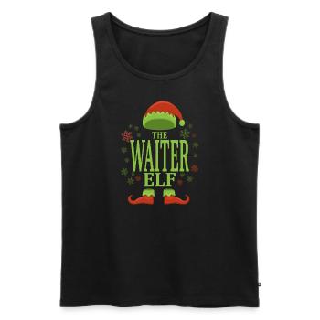 Kellner Weihnachtself - Männer Premium Bio Tank Top - Schwarz - Vorne - AI Model Male 178 light (178cm)