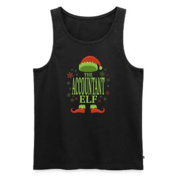 Buchhalter Weihnachtself - Männer Premium Bio Tank Top - Schwarz - Vorne - Michal (187cm)