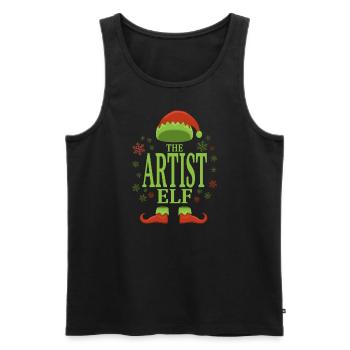 Artist Christmas Elf - Men's Premium Organic Tank Top - black - Front - Michal (187cm)