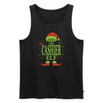 Cashier Christmas Elf - Men's Premium Organic Tank Top - black - Front - Michal (187cm)