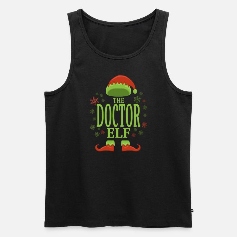 Doktor Weihnachtself - Männer Premium Bio Tank Top - Schwarz