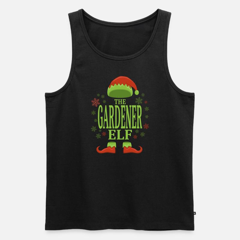 Gärtner Weihnachtself - Männer Premium Bio Tank Top - Schwarz