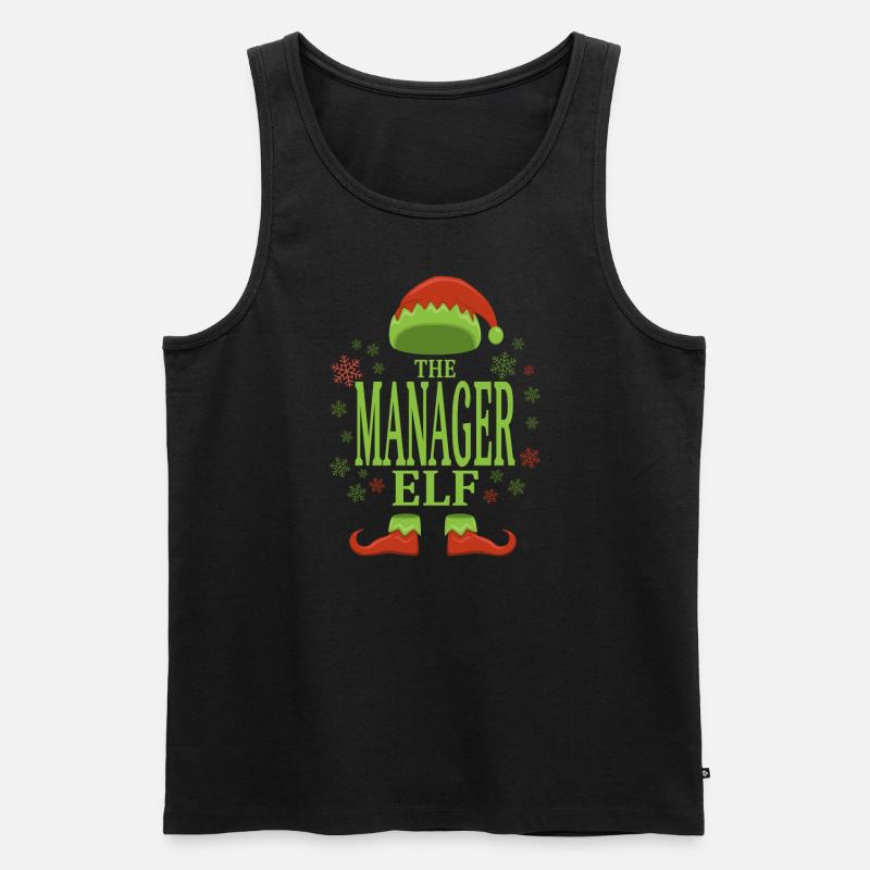 Manager Weihnachtself - Männer Premium Bio Tank Top - Schwarz