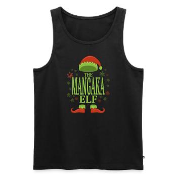 Mangaka Christmas Elf - Men's Premium Organic Tank Top - black - Front - Michal (187cm)