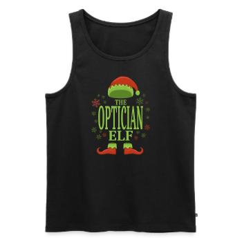 Optician Christmas Elf - Men's Premium Organic Tank Top - black - Front - AI Model Male 178 light (178cm)