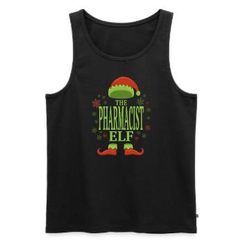 Pharmacist Christmas Elf - Men's Premium Organic Tank Top - black - Front - AI Model Male 178 light (178cm)