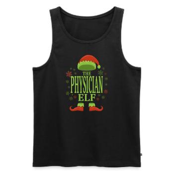 Arzt Weihnachtself - Männer Premium Bio Tank Top - Schwarz - Vorne - Michal (187cm)
