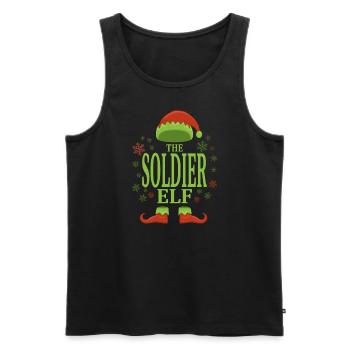 Soldat Weihnachtself - Männer Premium Bio Tank Top - Schwarz - Vorne - Michal (187cm)