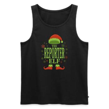 Reporter Christmas Elf - Men's Premium Organic Tank Top - black - Front - AI Model Male 178 light (178cm)