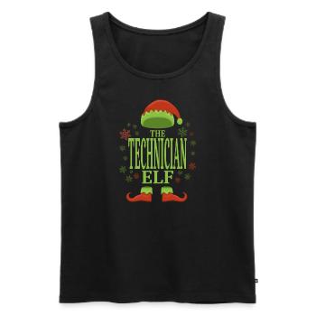 Techniker Weihnachtself - Männer Premium Bio Tank Top - Schwarz - Vorne - Michal (187cm)