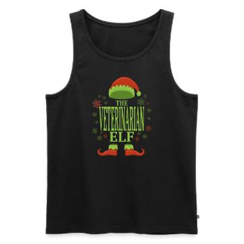 Tierarzt Weihnachtself - Männer Premium Bio Tank Top - Schwarz - Vorne - Michal (187cm)