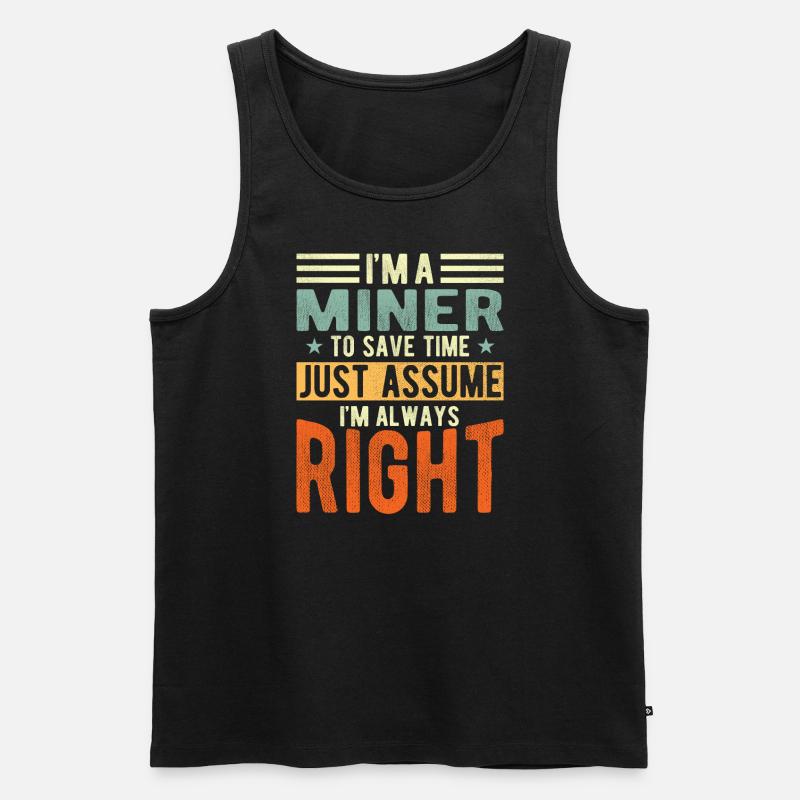 Bergmann - Männer Premium Bio Tank Top - Schwarz