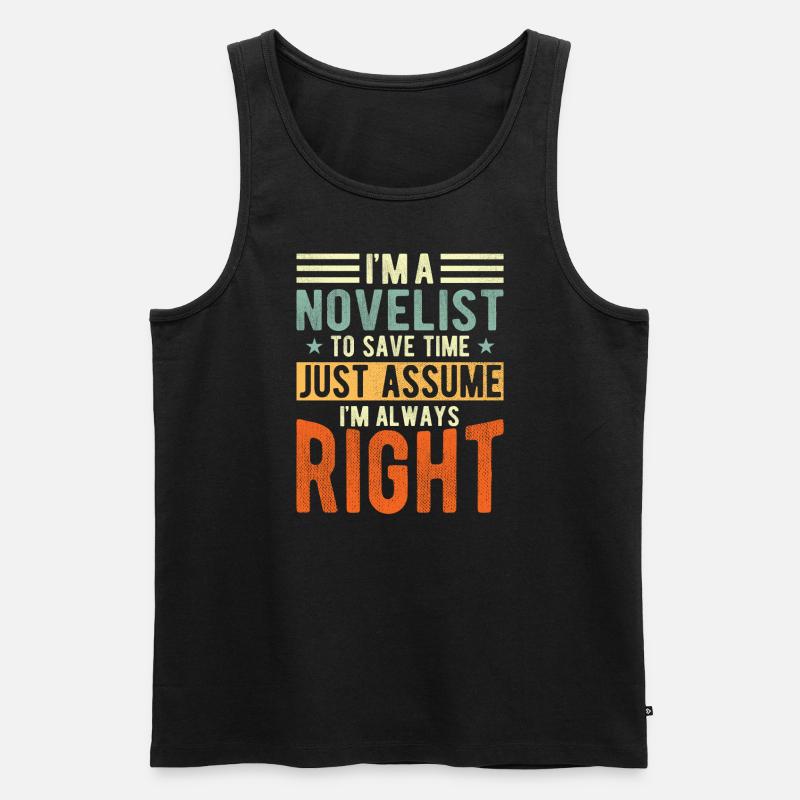 Romanschriftsteller - Männer Premium Bio Tank Top - Schwarz