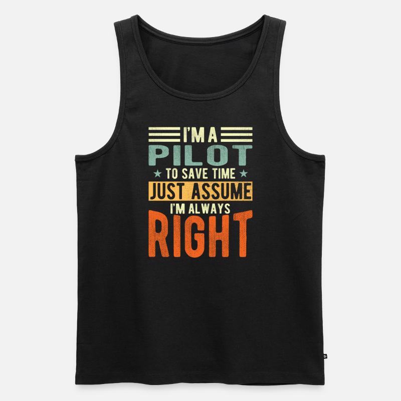 Pilot - Männer Premium Bio Tank Top - Schwarz