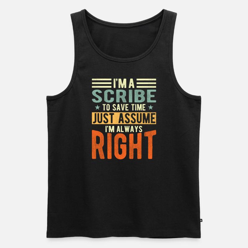 Schreiber - Männer Premium Bio Tank Top - Schwarz